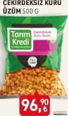 TARIM KREDİ ÇEKİRDEKSİZ KURU ÜZÜM 500 G fiyat ve kampanya bilgisi